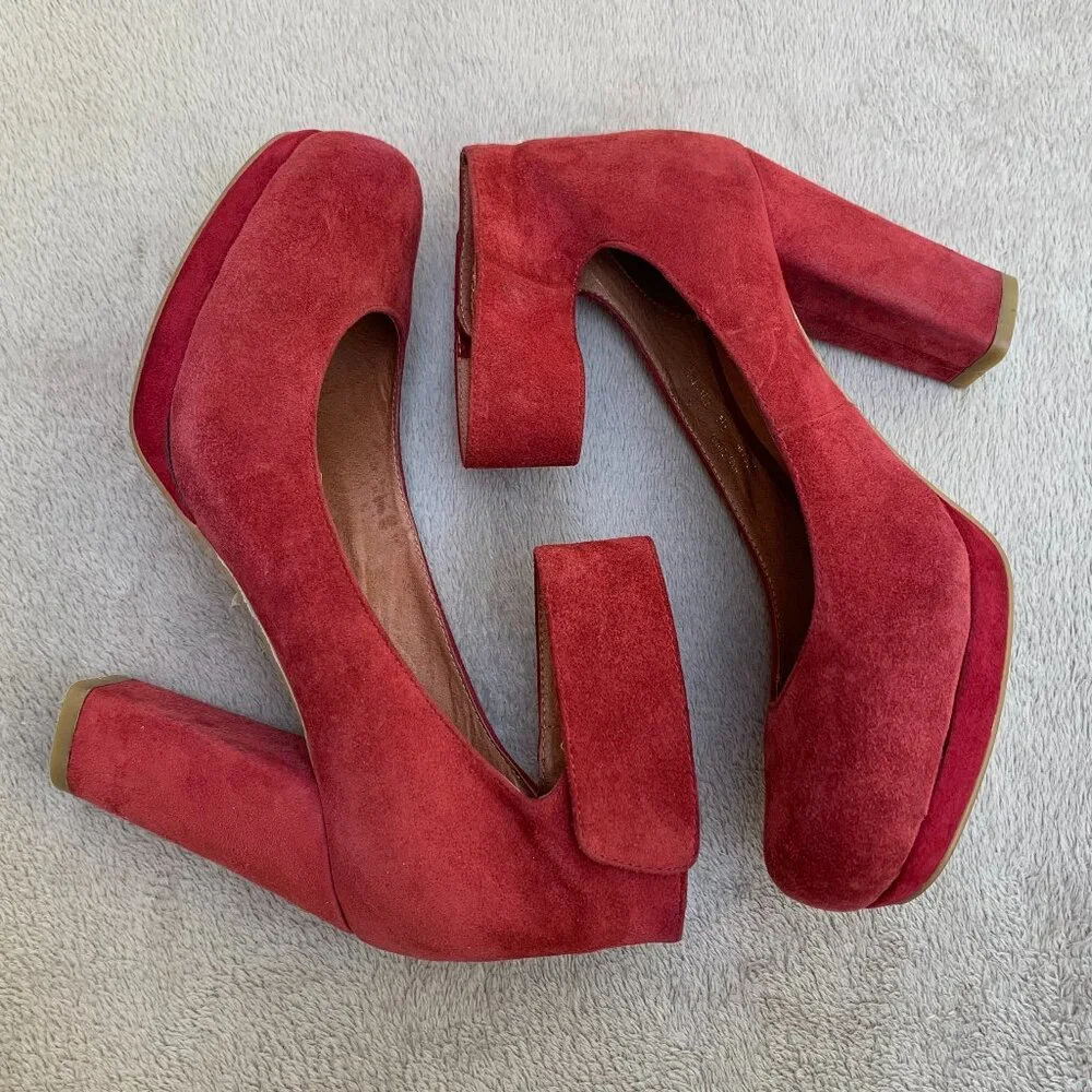 Jeffrey Campbell Vintage Aurora Suede Heels Sz 7.5 - Picture 11 of 15